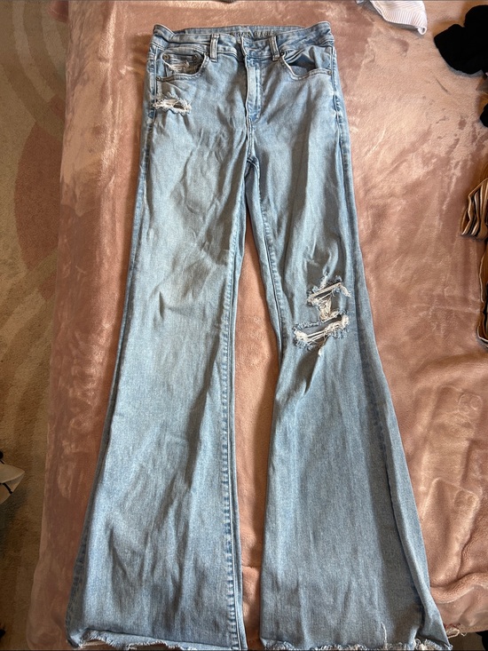 American Eagle Outfitters Denim - American Eagle Outfitters Light Blue Distressed Flare Jeans